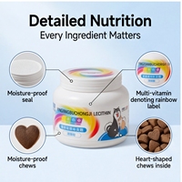 Complément alimentaire liquide à base de lécithine d'huile de saumon naturelle pour chats et chiens, formule avancée pour favoriser la santé de la peau et du système immunitaire, absorption rapide
