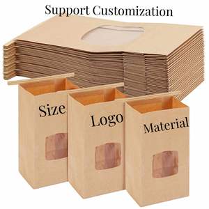 Bolsas de Papel Kraft Marrón Impresas Personalizadas con Ventana Transparente para Empacar Pan, Bolsas de Línea Polilínea con Cierre Reutilizable para Llevar Aperitivos - Product Image 5