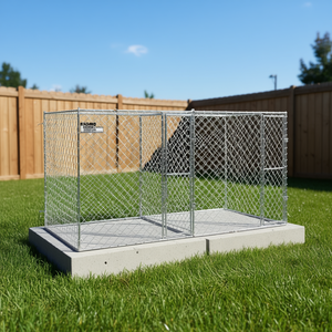 Silver Galvanised Steel Dog Cage 157.48 X 78.74 X 78.74 In Lockable <b>Outdoor</b> <b>Pet</b> <b>Enclosure</b> Large Breed - Product Image 2