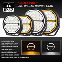 Phare de travail LED 7'' bicolore DRL 10-36 V, projecteur ECE R10 pour véhicules tout-terrain 4x4, camions et SUV