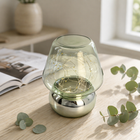 Lampe en verre soufflé à la main en forme de champignon, colorée, avec guirlande lumineuse LED, décoration de fête, ornement de table, cadeau pour la maison