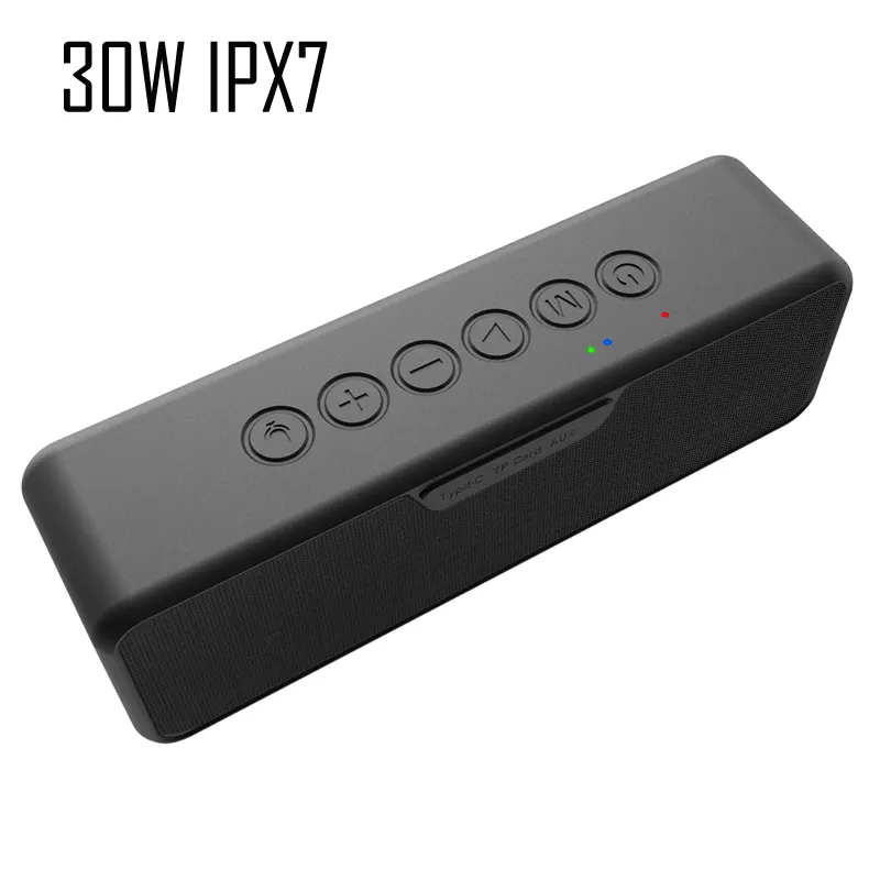 30W IPX7 3D HIFI BASS metal portable wireless active TF Subwoofer Loudspeaker outdoor bluetooth speaker WITH DSP NFC