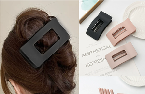 Pinzas de Pelo de Silicona Suave de 9.5cm, Diseño Rectangular Hueco, Tipo Pico de Pato, Peine, Horquilla, Pinza de Tiburón, Accesorio para el Cabello - Product Image 2