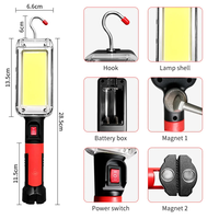 2024 lumière de travail lampe de réparation automatique charge aimant Led lumière forte Super lumineux extérieur voiture multi-fonction lampe de poche d'urgence