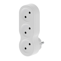 Adaptateur de prise de courant russe 3 prises 10A Convertisseur de puissance 90 °   Prise rotative non-terrestre économique et peu encombrante IP20
