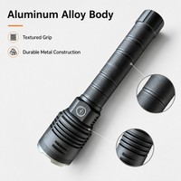 Linterna LED Láser Recargable USB G68 IP65, Linterna Táctica con Zoom, Súper Brillante, de Largo Alcance, de Aleación de Aluminio, para Camping y Senderismo