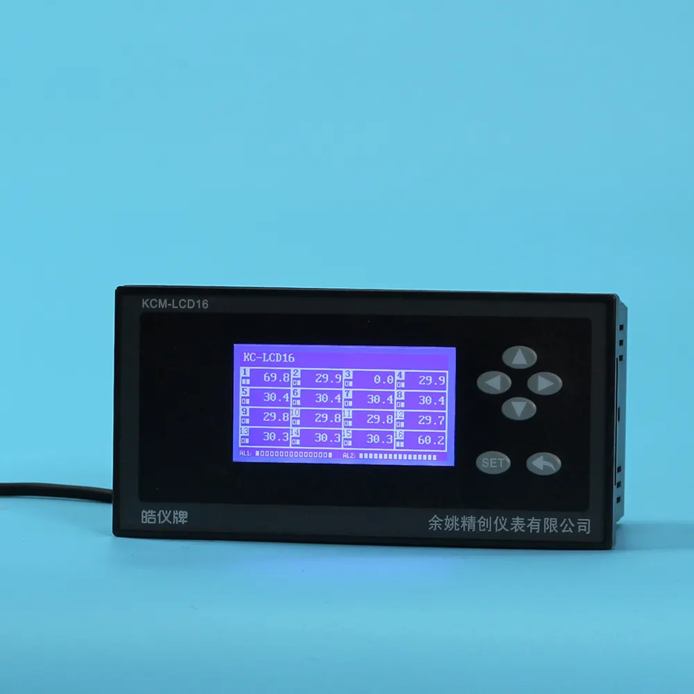 Kualitas Tinggi Digital 8 16 Multi Channel Modbus RS485 Suhu Termokopel dengan Indikator LCD Display