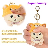 Porte-clés en peluche mini kawaii personnalisé, jouet anti-stress en forme de hamster de dessin animé, vente en gros OEM pour breloque de sac, cadeau mignon
