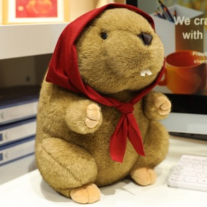 Adorable Peluche <span class=keywords><strong>de</strong></span> Capibara <span class=keywords><strong>Caperucita</strong></span> <span class=keywords><strong>Roja</strong></span>, Juguete <span class=keywords><strong>de</strong></span> Peluche Suave <span class=keywords><strong>de</strong></span> Algodón PP, Regalo Cómodo para Dormir para Niños - Product Image 4