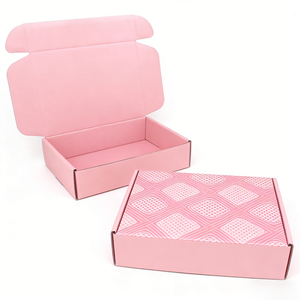 Boîte d'expédition en carton ondulé rose personnalisée, boîte d'envoi écologique avec logo pour <span class=keywords><strong>abonnement</strong></span>, cadeau, emballage e-commerce - Product Image 5