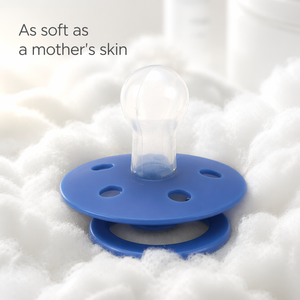 Sucette pour bébé <span class=keywords><strong>Meitai</strong></span> Advanced Cobalt Blue, motif écossais traditionnel en forme de gourde, en silicone de qualité alimentaire écologique, avec poignée et flux d'air - Product Image 1