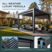 Gazebo automatique moderne de haute qualité avec structure en aluminium robuste et télécommande pour jardin, piscine et terrasse