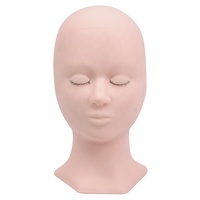 Tête de pratique en silicone Tête de mannequin pour paupières amovibles pour les débutants en formation à l'extension des cils