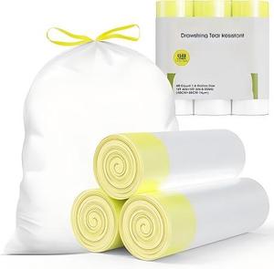 Bolsas de basura pequeñas Huamaohengchun de 1.6 galones, paquete de 60 mini bolsas de basura con cordón, sin perfume, aptas para 4.5-8 litros, 1.2-2 galones - Product Image 3