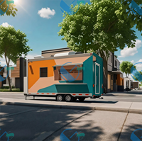 Camion remorque remorquable OEM avec cuisine mobile pour snacks, pizza, burgers, tacos, poulet frit, hot dogs, aliments fraîchement grillés
