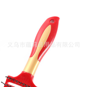 Peigne à coussin d'air pour femmes, brosse à cheveux de massage en plastique rouge avec picots métalliques, outil de coiffure pour cheveux longs, usage domestique - Product Image 4