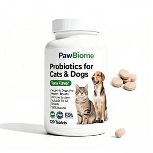 โปรไบโอติกสำหรับสุนัขและแมวแบบขายส่ง - เสริมภูมิคุ้มกัน ช่วยระบบย่อยอาหารที่บอบบาง น้ำมันปลาไฮโปอัลเลอร์เจนิก บำรุงข้อต่อและสุขภาพผิว แบรนด์ OME - Product Image 1