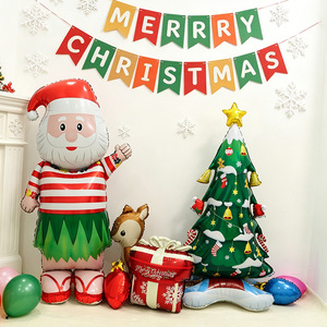 Globos de Aluminio con Diseño 3D de Navidad: Muñeco de Nieve, Hombre de Jengibre y Papá Noel para Decoración de Fiestas - Product Image 6