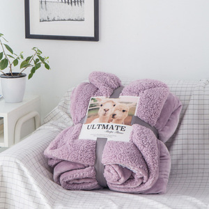 Couverture en flanelle épaisse à double couche, couverture en flanelle unie, couverture européenne/ - Product Image 5