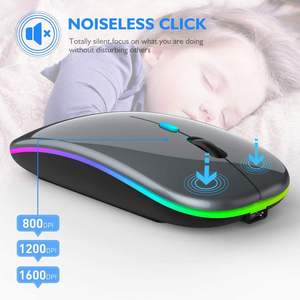 Souris d'ordinateur sans fil rechargeable RGB optique 2,4 GHz avec récepteur USB pour ordinateur portable PC - Product Image 3