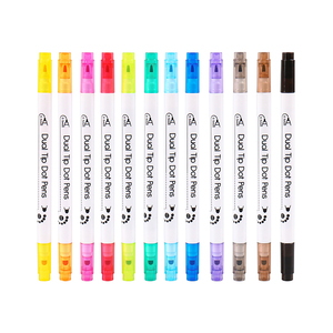 Set di Pennarelli a Doppia Punta con 12 <span class=keywords><strong>Colori</strong></span>, per Punti e Linee, Senza Applicazione di Colore, Set di Pennarelli Artistici - Product Image 2