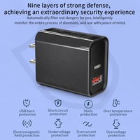 Chargeur double port HNT-PD3002RZ 30W GaN 1A1C, prise de charge rapide PD 3.0 certifiée CE FCC UKCA KC PSE pour smartphones universels