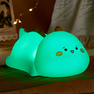 Lámpara Nocturna Infantil de Silicona con Diseño de Dinosaurio, Colorida, Tipo Grifo, LED, Portátil, para Dormitorio de Bebés - Product Image 1