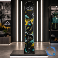 Snowboard Twin Flex All Mountain avec forme asymétrique et graphismes Flat Flower pour les skieurs adultes, doté de bois de peuplier et de carbone