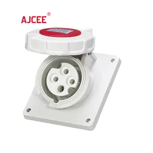 AJCEE 3pin n 380v 415v 16amp 4pin Ip67パネルマウントソケットウォールソケットCE付き