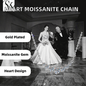 จี้มอสซาไนต์เงินแท้ S925 พร้อมสร้อยคอแบบสายเคเบิล ดีไซน์ทันสมัยสำหรับผู้หญิง รูปหัวใจ GRA VVS สร้างในห้องปฏิบัติการ - Product Image 2