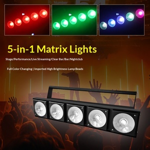 ไฟเวที LED Matrix 5 หัว 3-in-1 RGB DMX512 ความสว่างสูง สำหรับใช้งานในร่มและกลางแจ้ง เหมาะสำหรับงานดีเจ คลับ บาร์ คอนเสิร์ต และงานอีเว้นท์ให้เช่า - Product Image 5