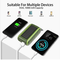 Power Bank portabel USB ganda, pengisi daya matahari 10W untuk berkemah dengan fitur tahan air Antarmuka Input USB mikro