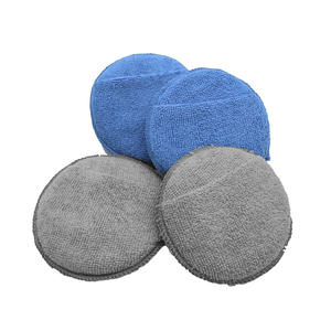 Esun bantalan aplikator serat mikro bulat bebas serat spons Yang dapat dicuci untuk membersihkan mobil poles dengan saku jari nyaman - Product Image 6