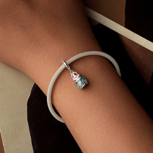 Abalorio de muñeca Matryoshka de Plata de Ley 925 para pulsera y collar, colgante de joyería DIY, regalo de muñeca anidada rusa - Product Image 3