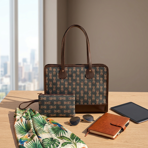 Custom Luxury Vintage Executive <b>Laptop</b> Tote Bag Jaipur Jacquard Woven Print Travel Office <b>Handbag</b> Pouch Zipper Women Briefcase - Product Image 5
