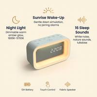 Nouvelle arrivée Machine à bruit blanc pour bébé avec lumière de réveil au lever du soleil Machine à sons de sommeil avec lumière nocturne à intensité variable
