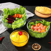 Modern Design Polished Thickened Glass Lightweight Large Bowl Heat-Resistant Disposable Tableware Fruit Salad Soup Instant