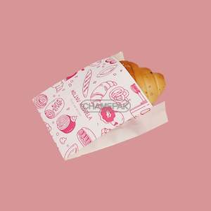 Sac en papier kraft personnalisé, enduit, pour beignets, pain grillé, emballage alimentaire jetable, résistant à l'huile - Product Image 2