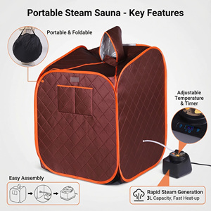 Mini <span class=keywords><strong>sauna</strong></span> portátil de vapor caliente para una persona, para uso doméstico en el <span class=keywords><strong>baño</strong></span>, equipo de spa relajante de medio cuerpo, tipo tienda desplegable. - Product Image 4