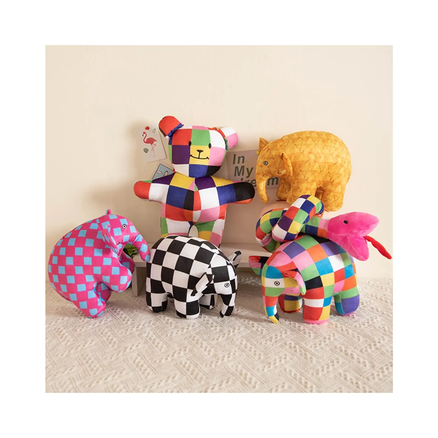 Cartone animato animali di peluche elefante giocattoli di peluche per bambini regalo colorato Rig elefante olmer bambola