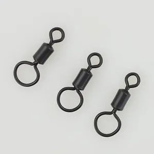 1000 pièces en vrac, émerillons de pêche à la carpe avec grand œillet en métal, taille 4 #   Accessoires de pêche à la carpe avec émerillon rotatif AG171 - Product Image 5