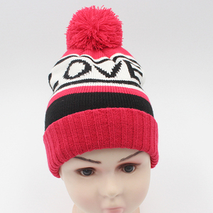 Christmas Logo <strong>Beanie</strong> Knitted Bobble Women'S Hats Wholesale Winter Warm Ski Cap with Acrylic Jacquard <strong>Pom</strong> <strong>Pom</strong> <strong>Beanie</strong> - Product Image 3