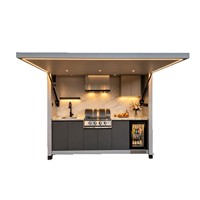 SUBEI Draagbare Waterdichte BBQ Grill Roldeur RVS Keukenmeubel voor Tuin, Hotel, Strand & Kamperen