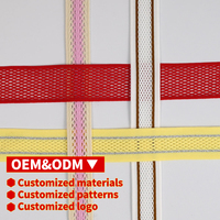 Vente en gros de ruban jacquard personnalisé en tricot bicolore rouge foncé, ruban jacquard en tricot OEM ODM pour sacs et vêtements
