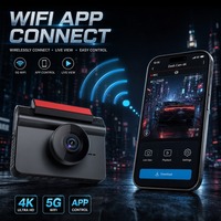 Rétroviseur de voiture intelligent à triple objectif avec écran IPS 1080P, Wi-Fi intégré, interface Type-C, capteur G, enregistrement en boucle, batterie 150 mAh