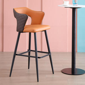 Fauteuil d'appoint contemporain, élégant tabouret de bar rembourré, chaises hautes pour hôtel et café, personnalisable - Product Image 3