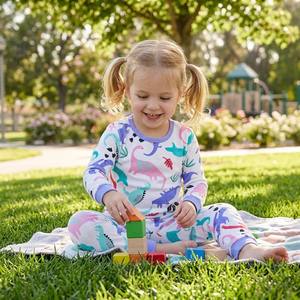 Bamboo Fiber Girls' Four Seasons Long Sleeve Two-piece Suit Set European American Style Softened <strong>Cute</strong> <strong>Clothing</strong> - Product Image 6