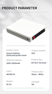 Mini Power Bank Portatile Ricaricabile Invernale 3.7V 5V 7.4V 2500 mAh 3000 mAh <span class=keywords><strong>6000</strong></span> mAh per Calzini Termici - Product Image 5