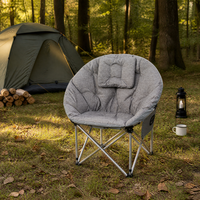 Chaise de camping pliante, chaise lune portable d'extérieur, cadre en acier rembourré, polyester 400D, capacité de charge de 120 kg, avec sac de transport pour le camping