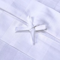 Vente en gros d'usine, ensemble de housse de couette en satin rayé de 3 cm, 100% coton, luxueux, écologique, ensemble de literie d'hôtel certifié OEKO-TEX